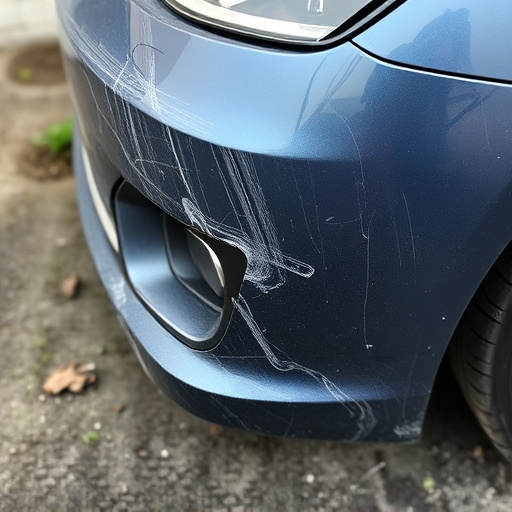 damaged car bumper