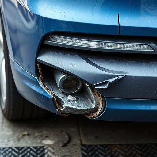 damaged car bumper