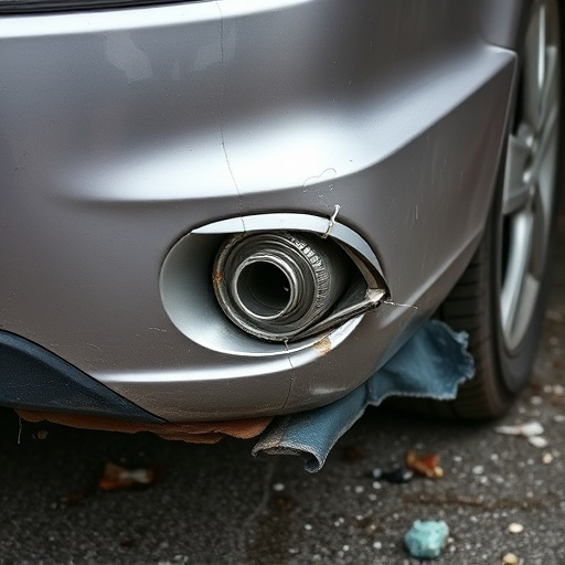 damaged car bumper