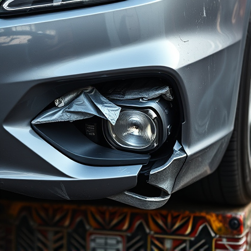 damaged car bumper