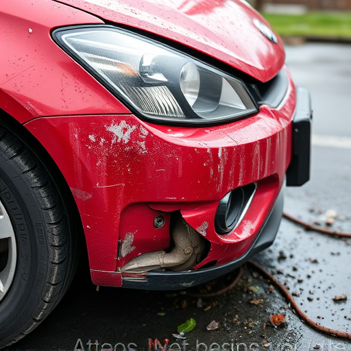 damaged car bumper