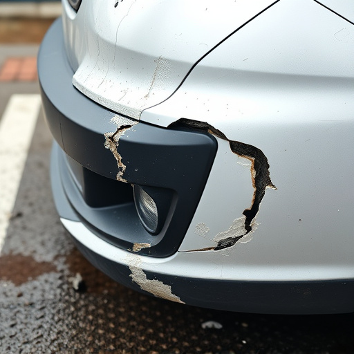 damaged car bumper