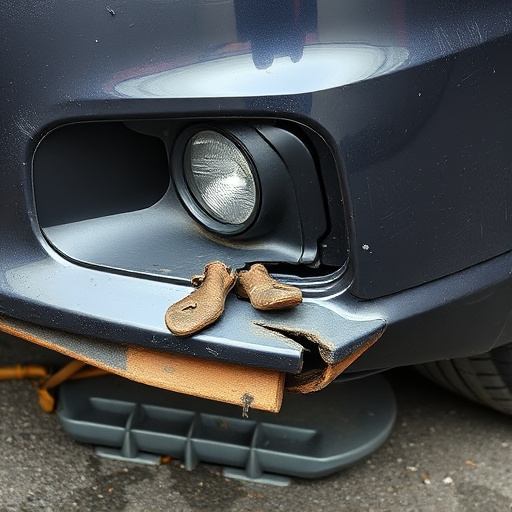 damaged car bumper