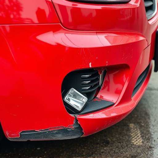 damaged car bumper