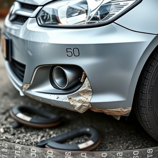 damaged car bumper