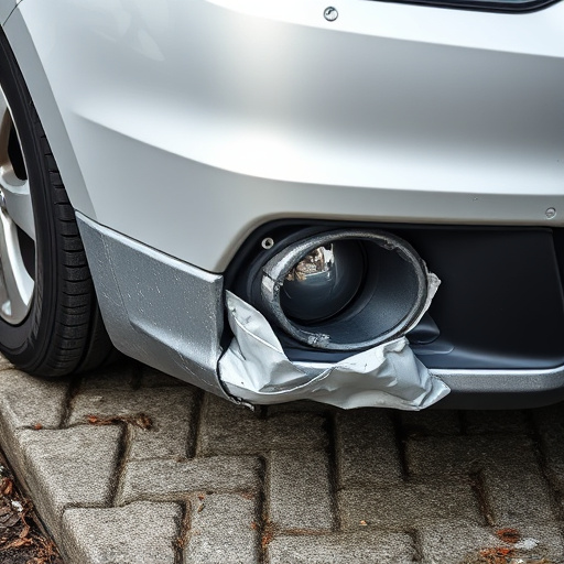 damaged car bumper
