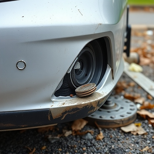 damaged car bumper