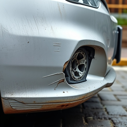 damaged car bumper