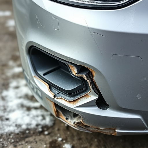 damaged car bumper