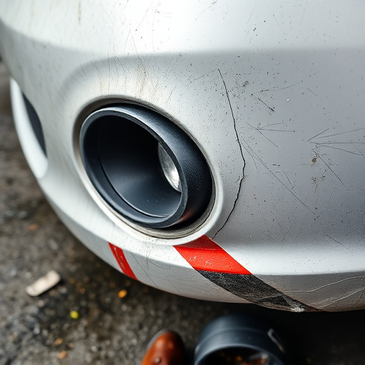 damaged car bumper