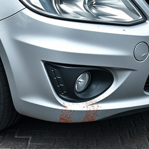 damaged car bumper