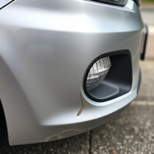 damaged car bumper