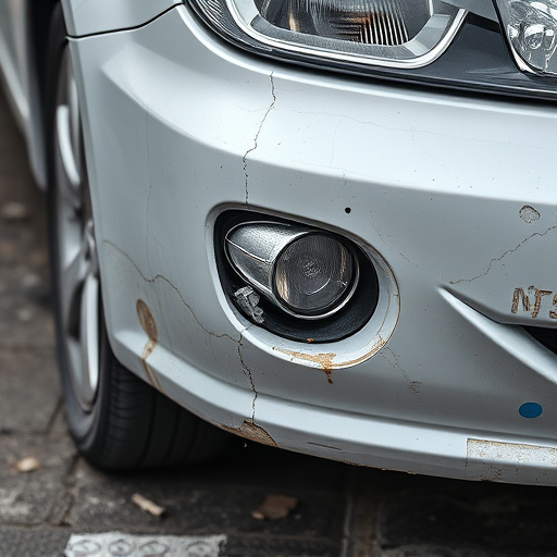 damaged car bumper
