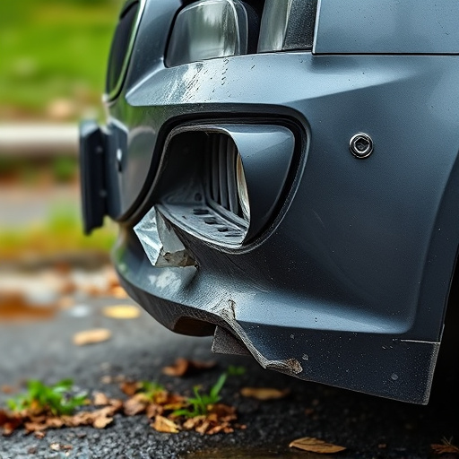 damaged car bumper