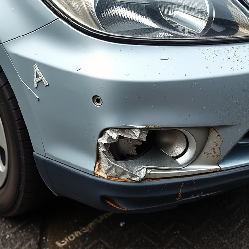 damaged car bumper