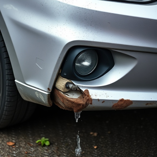 damaged car bumper