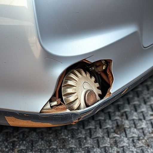 damaged car bumper