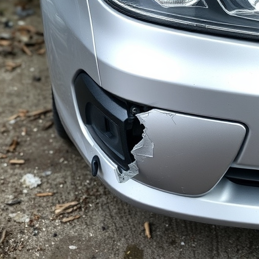 damaged car bumper