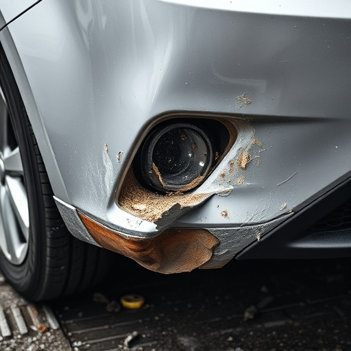 damaged car bumper