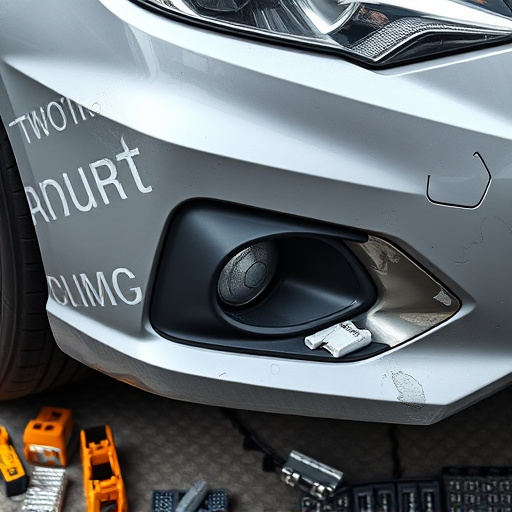 damaged car bumper