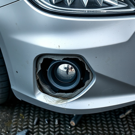 damaged car bumper