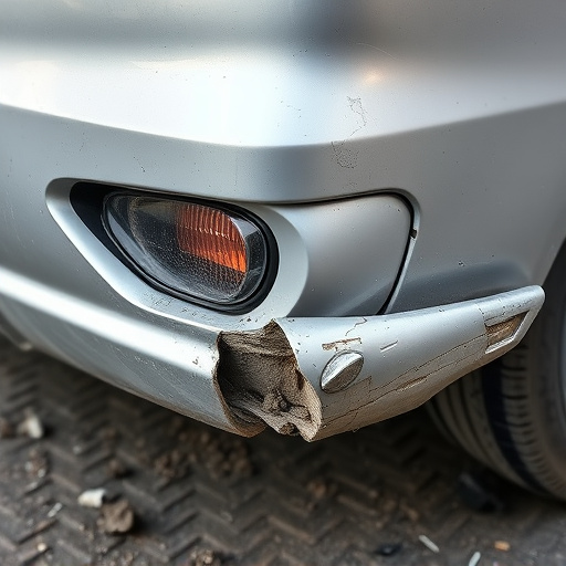 damaged car bumper