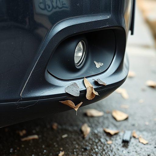 damaged car bumper