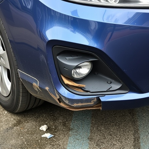 damaged car bumper