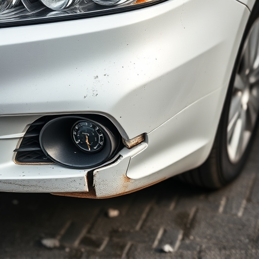 damaged car bumper