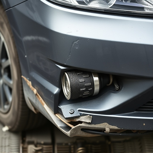 damaged car bumper