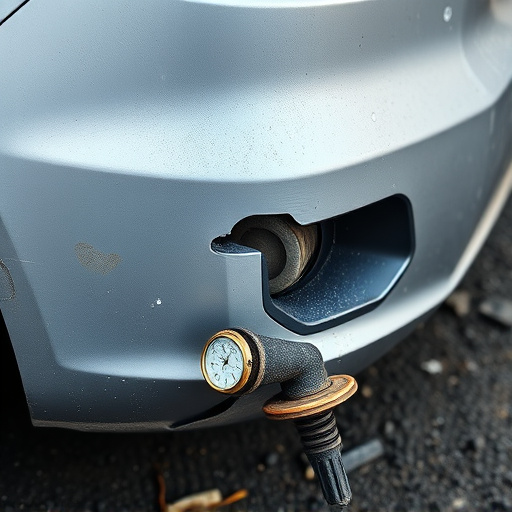 damaged car bumper