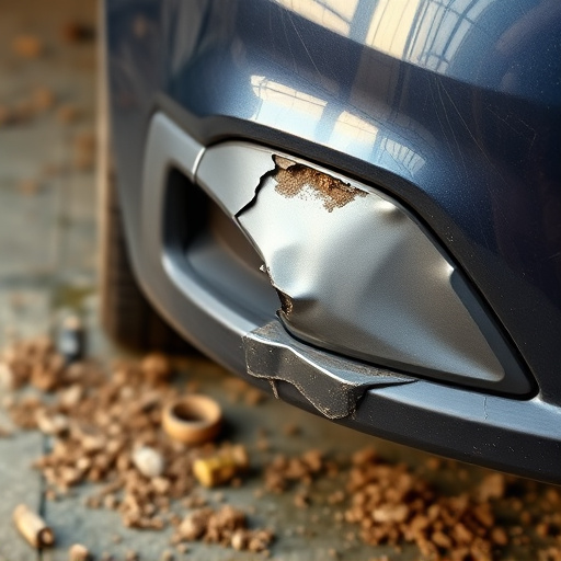damaged car bumper