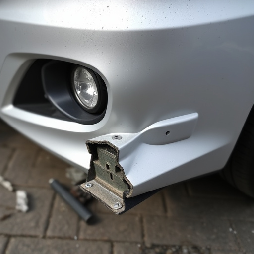 damaged car bumper
