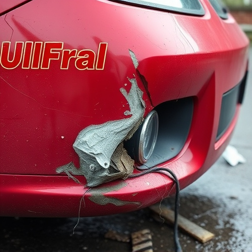 damaged car bumper