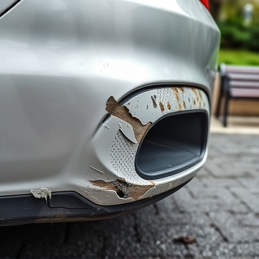 damaged car bumper