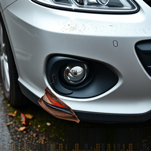 damaged car bumper