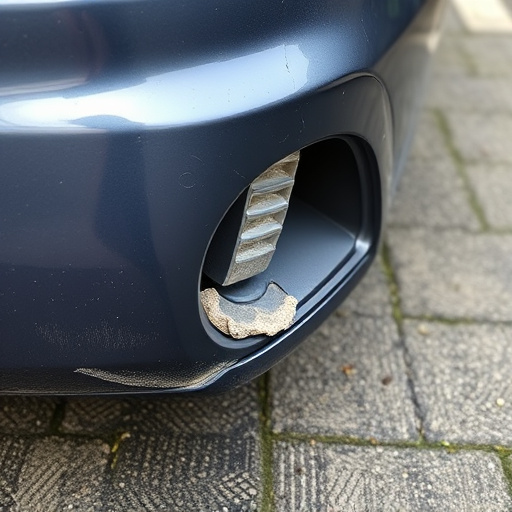 damaged car bumper