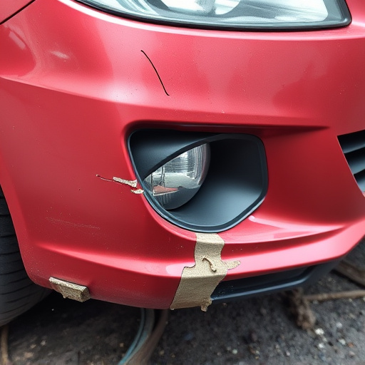 damaged car bumper