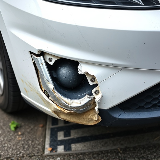 damaged car bumper