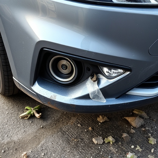 damaged car bumper