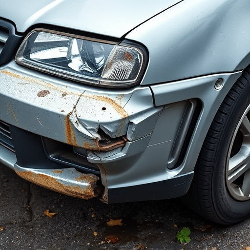 damaged car bumper