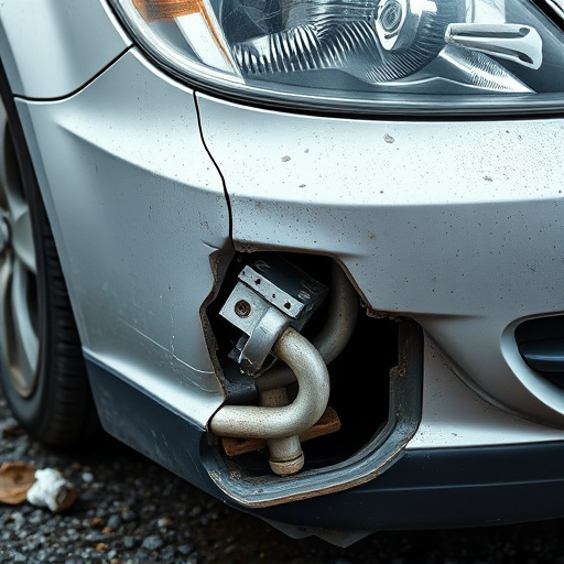 damaged car bumper