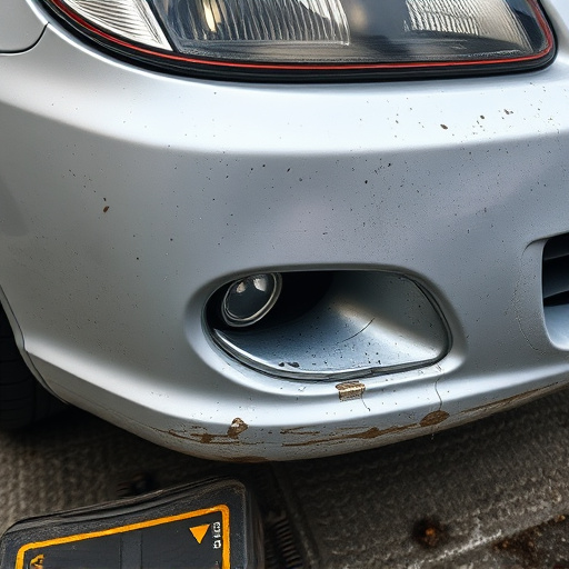 damaged car bumper