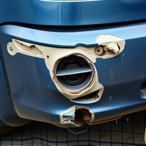 damaged car bumper