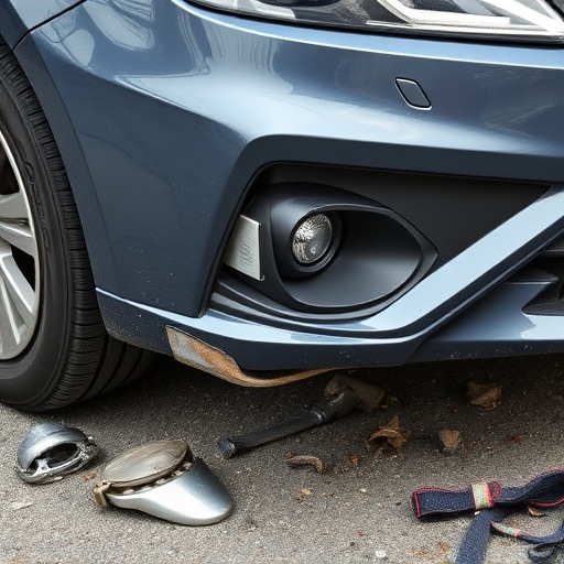 damaged car bumper