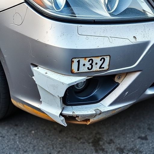 damaged car bumper