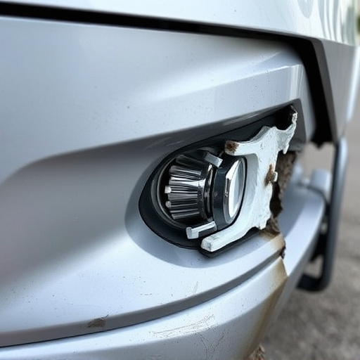 damaged car bumper