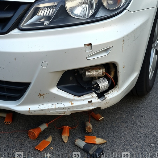 damaged car bumper