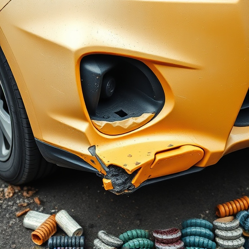damaged car bumper