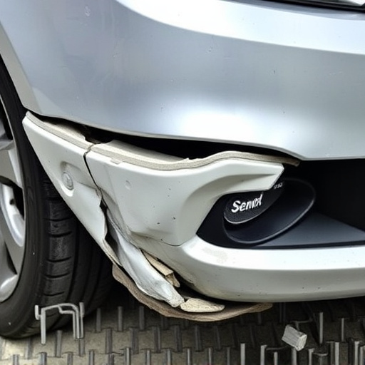 damaged car bumper
